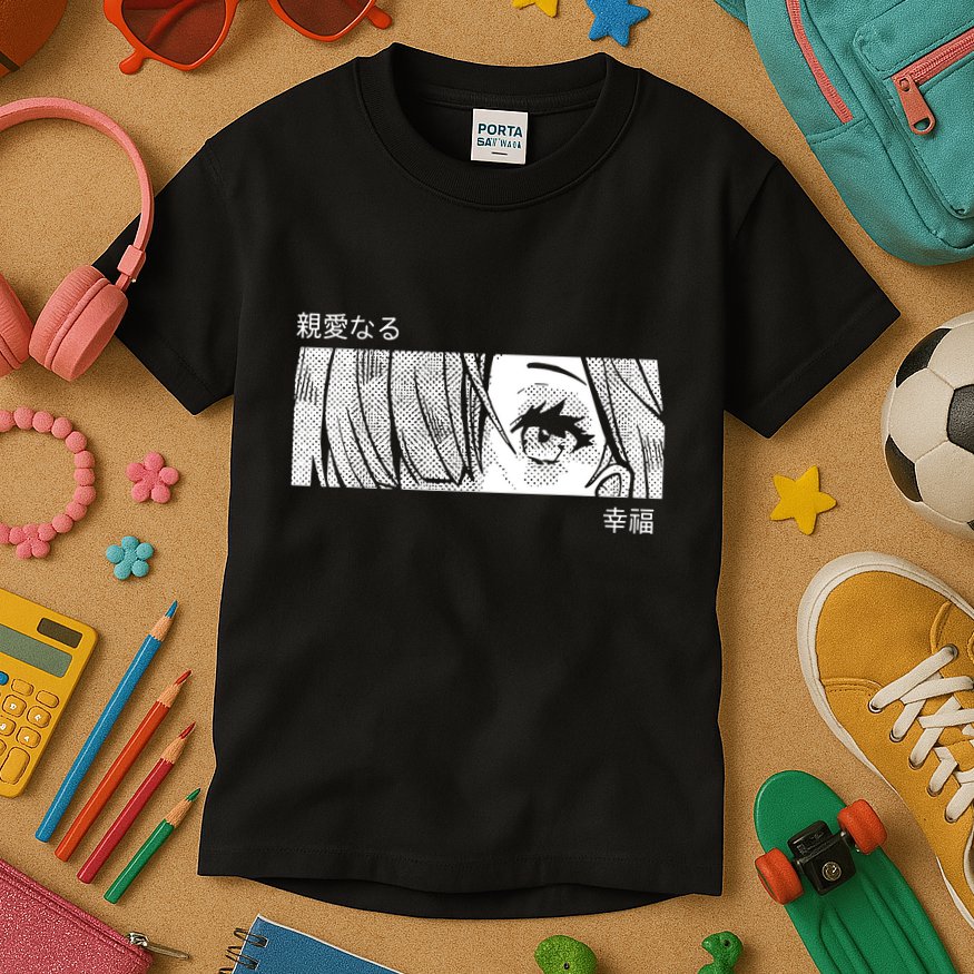 Anime Girl Eyes Cute Kids T-Shirt