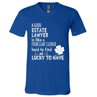 A Good Estate Lawyer Is Like A 4 Leaf Clover St Patricks Cool Gift V-Neck T-Shirt