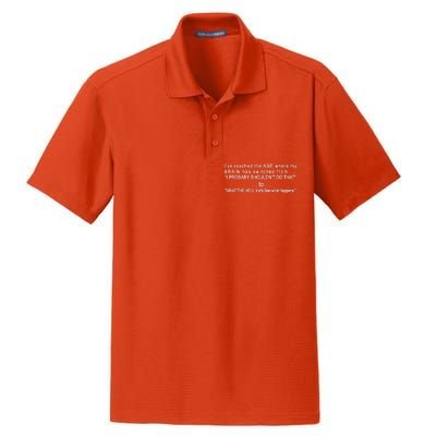 Aged Brain Funny Sarcastic Dry Zone Grid Polo