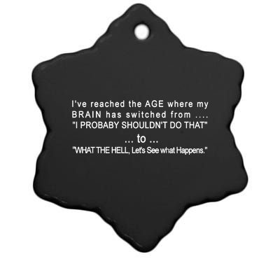 Aged Brain Funny Sarcastic Ceramic Star Ornament