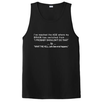 Aged Brain Funny Sarcastic PosiCharge Competitor Tank