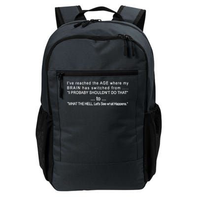 Aged Brain Funny Sarcastic Daily Commute Backpack