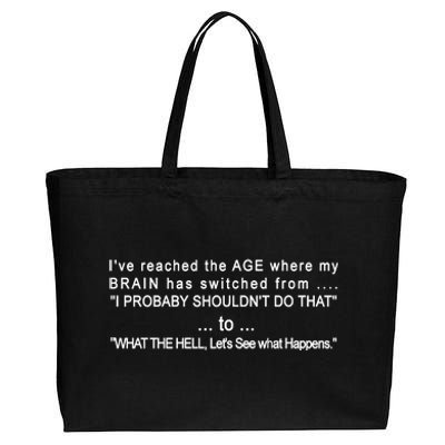 Aged Brain Funny Sarcastic Cotton Canvas Jumbo Tote