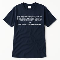 Aged Brain Funny Sarcastic Tall T-Shirt