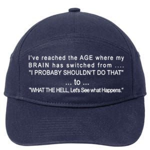 Aged Brain Funny Sarcastic 7-Panel Snapback Hat