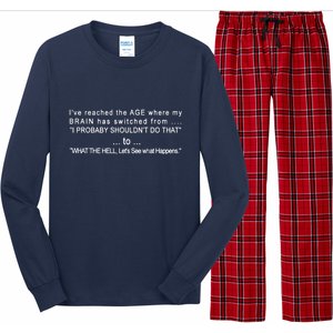 Aged Brain Funny Sarcastic Long Sleeve Pajama Set