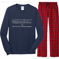 Aged Brain Funny Sarcastic Long Sleeve Pajama Set