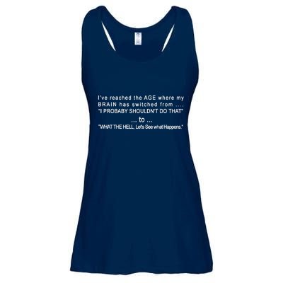 Aged Brain Funny Sarcastic Ladies Essential Flowy Tank