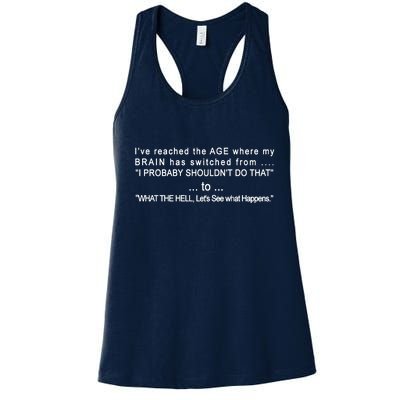 Aged Brain Funny Sarcastic Women's Racerback Tank