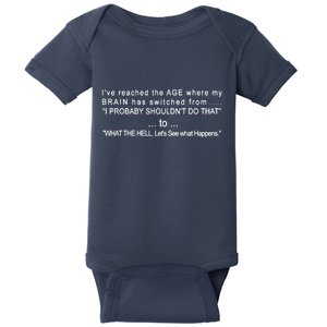 Aged Brain Funny Sarcastic Baby Bodysuit