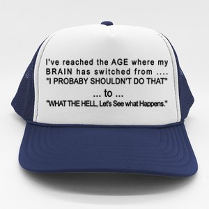 Aged Brain Funny Sarcastic Trucker Hat