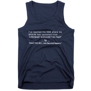 Aged Brain Funny Sarcastic Tank Top