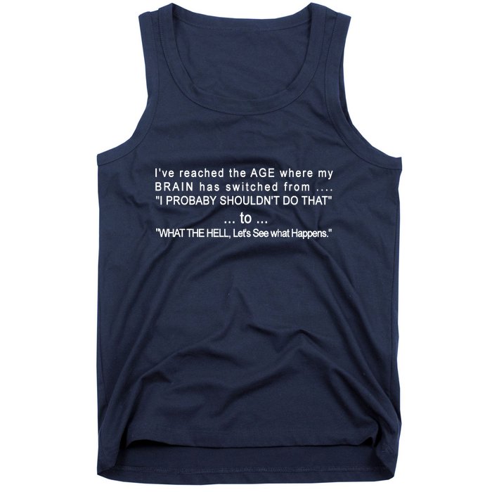 Aged Brain Funny Sarcastic Tank Top