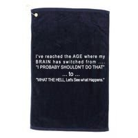 Aged Brain Funny Sarcastic Golf Towel