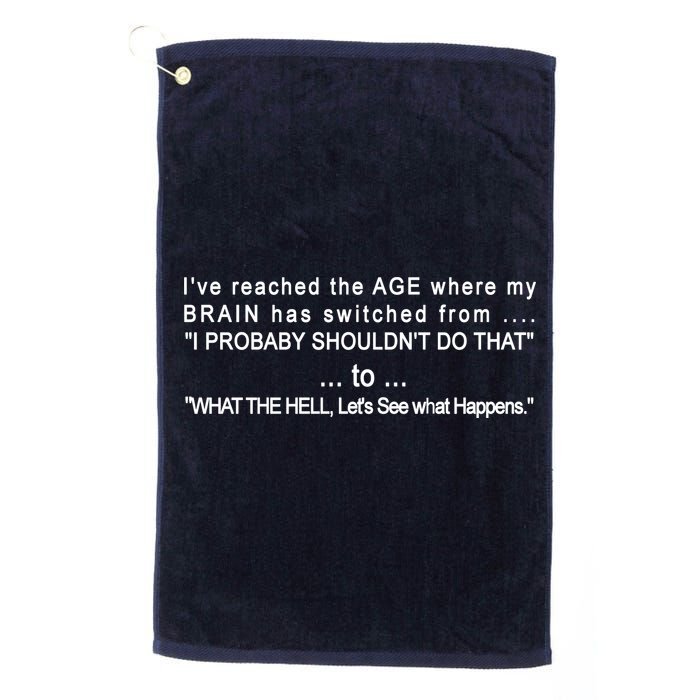 Aged Brain Funny Sarcastic Golf Towel