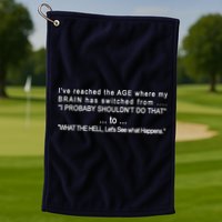 Aged Brain Funny Sarcastic Golf Towel