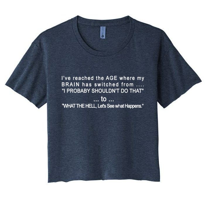 Aged Brain Funny Sarcastic Crop Top