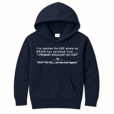 Aged Brain Funny Sarcastic Kids Hoodie