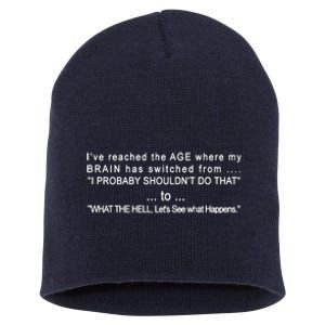 Aged Brain Funny Sarcastic Short Acrylic Beanie