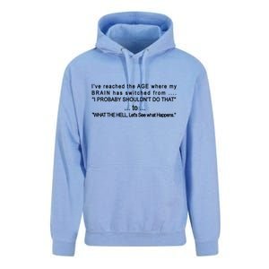 Aged Brain Funny Sarcastic Unisex Surf Hoodie