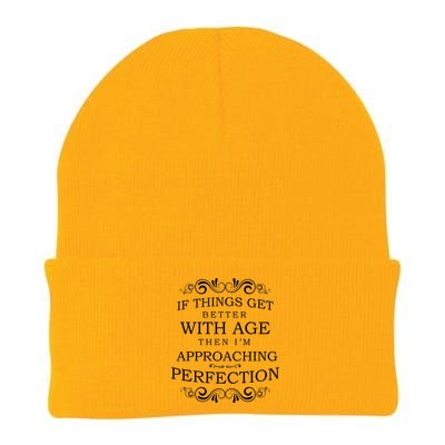 Aged To Perfection Funny Birthday Knit Cap Winter Beanie