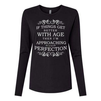 Aged To Perfection Funny Birthday Womens Cotton Relaxed Long Sleeve T-Shirt