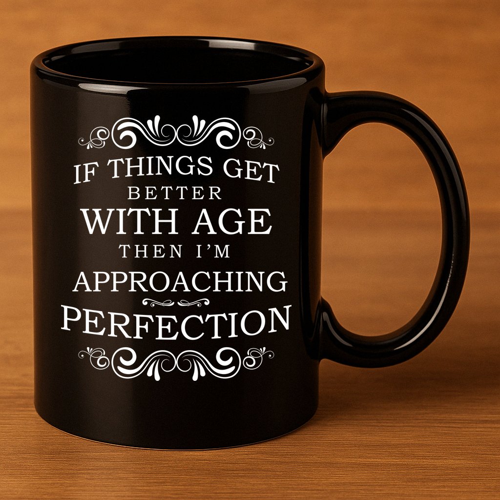 Aged To Perfection Funny Birthday 11oz C Handle Ceramic Mug