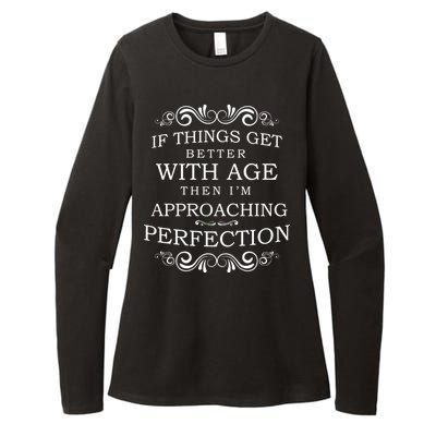 Aged To Perfection Funny Birthday Womens CVC Long Sleeve Shirt