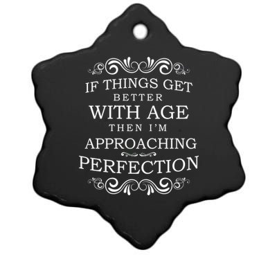 Aged To Perfection Funny Birthday Ceramic Star Ornament