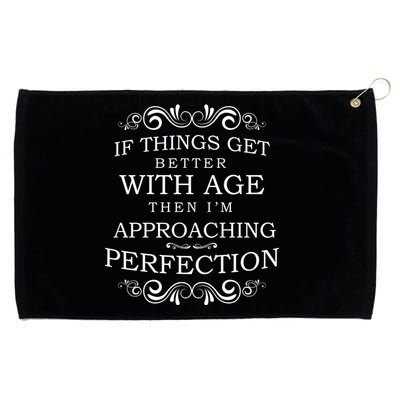 Aged To Perfection Funny Birthday Grommeted Golf Towel