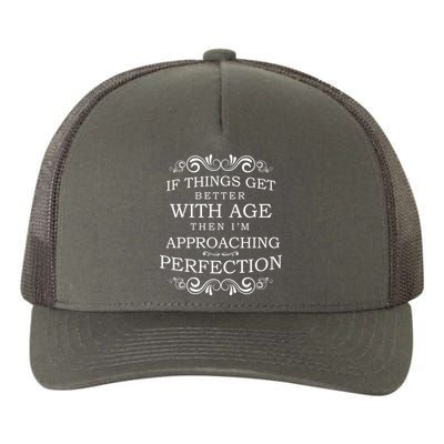 Aged To Perfection Funny Birthday Yupoong Adult 5-Panel Trucker Hat