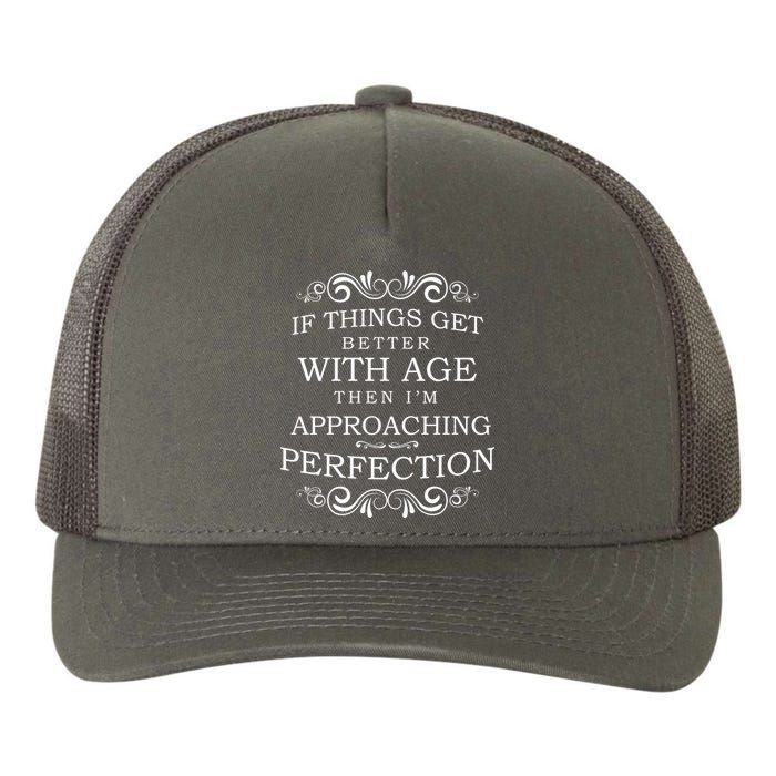 Aged To Perfection Funny Birthday Yupoong Adult 5-Panel Trucker Hat