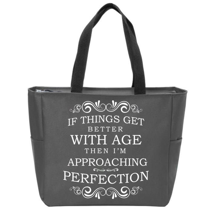 Aged To Perfection Funny Birthday Zip Tote Bag