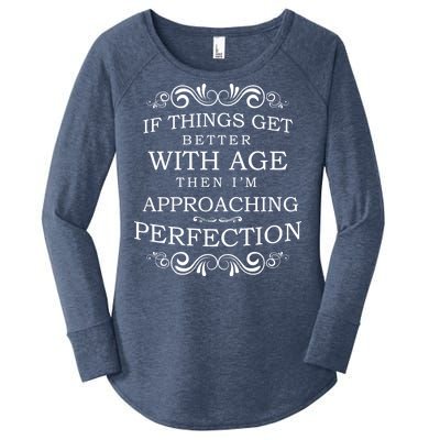 Aged To Perfection Funny Birthday Women's Perfect Tri Tunic Long Sleeve Shirt