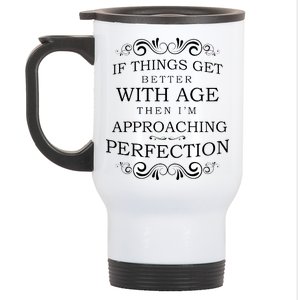 Aged To Perfection Funny Birthday Stainless Steel Travel Mug