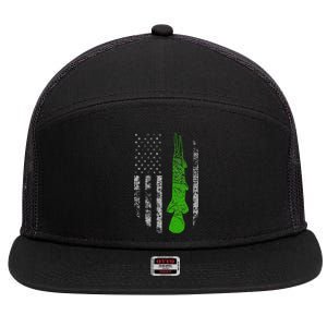 Alligator Gar Flag Alligator Gar Fishing 7 Panel Mesh Trucker Snapback Hat