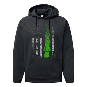 Alligator Gar Flag Alligator Gar Fishing Performance Fleece Hoodie