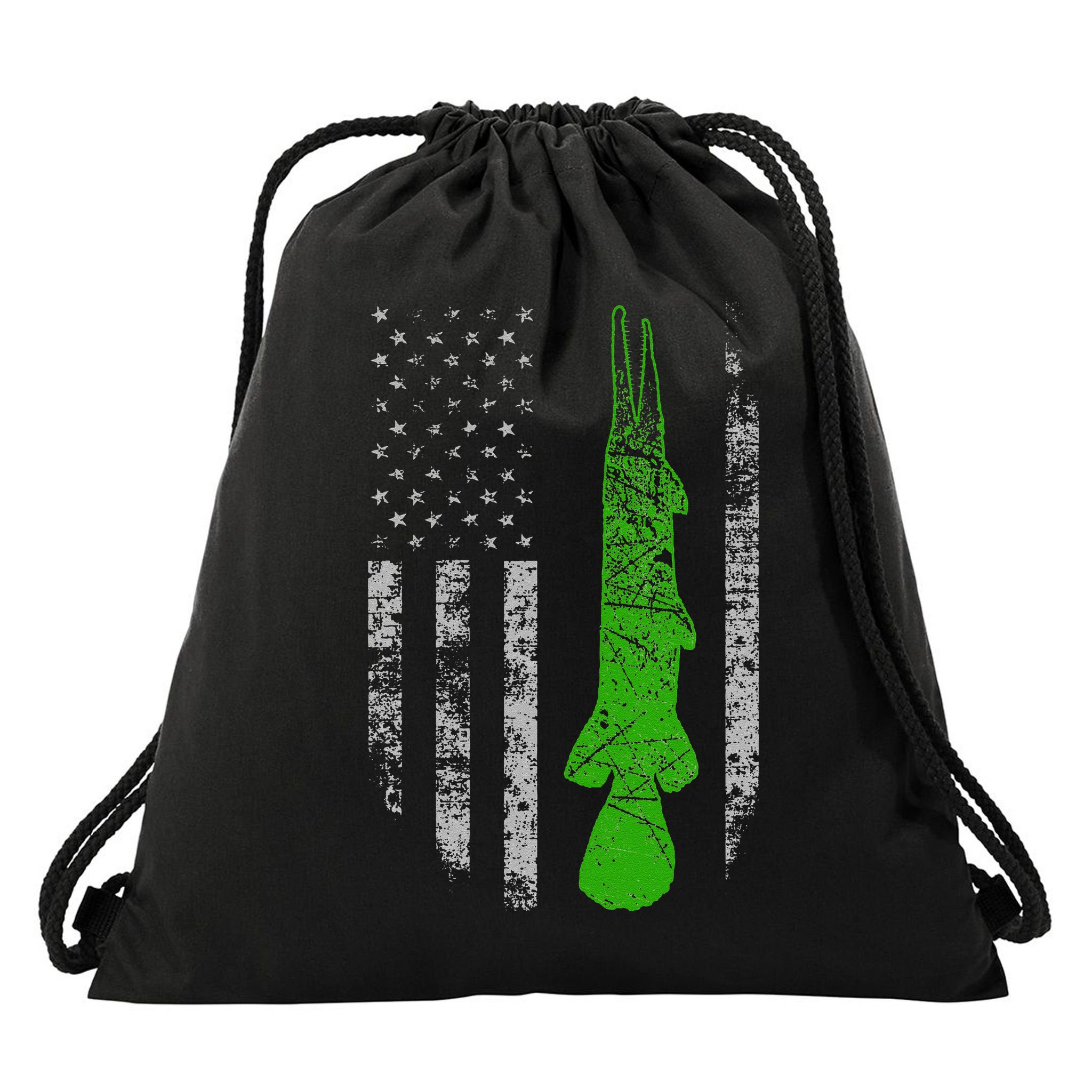 Alligator Gar Flag Alligator Gar Fishing Drawstring Bag