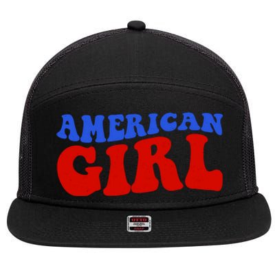 American Girl Fourth Of July 7 Panel Mesh Trucker Snapback Hat