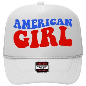 American Girl Fourth Of July High Crown Mesh Back Trucker Hat