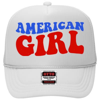 American Girl Fourth Of July High Crown Mesh Back Trucker Hat