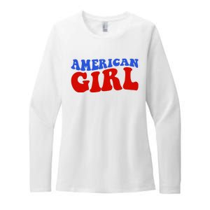 American Girl Fourth Of July Womens CVC Long Sleeve Shirt