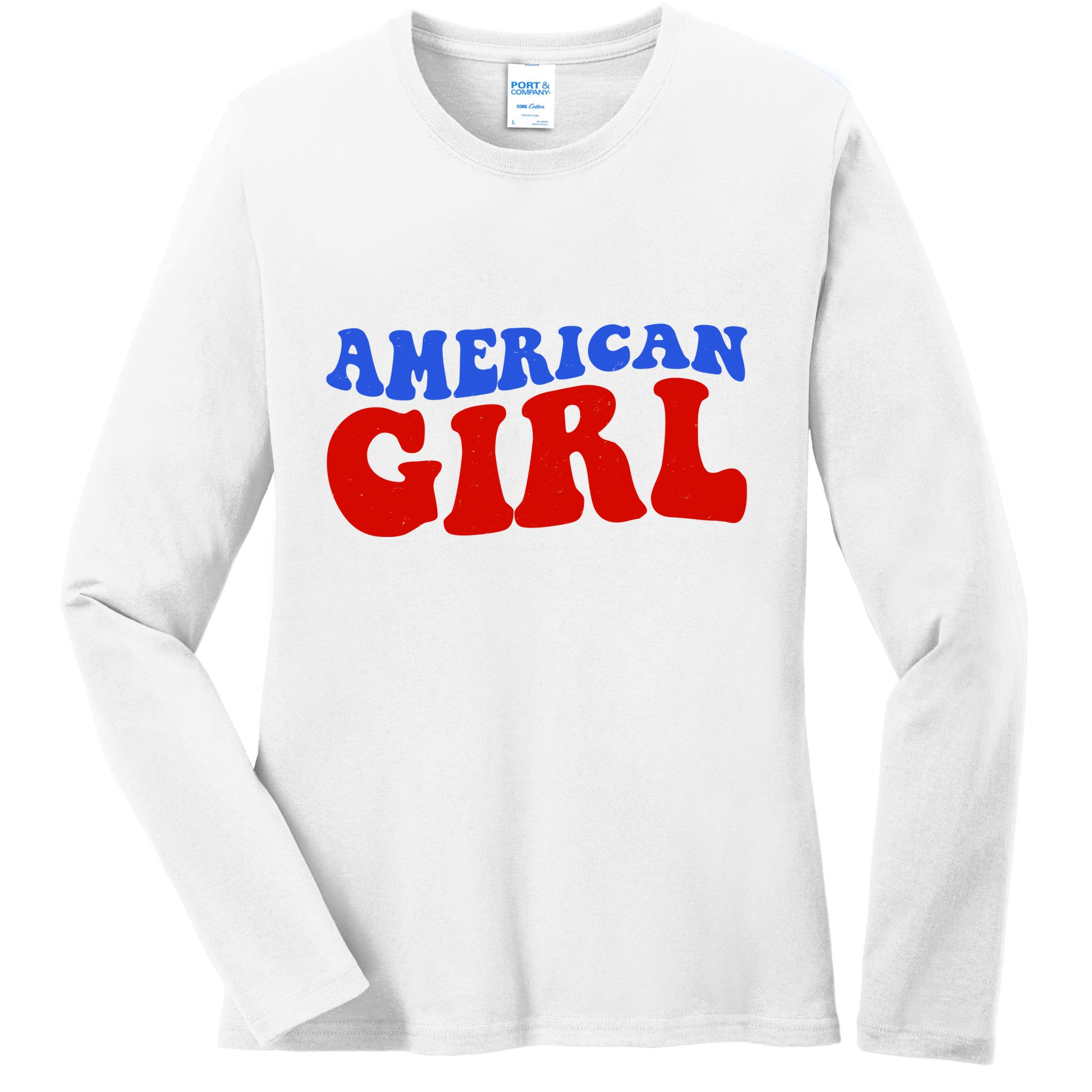 American Girl Fourth Of July Ladies Long Sleeve Shirt