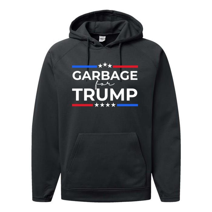 American Garbage For Trump 2024 Performance Fleece Hoodie