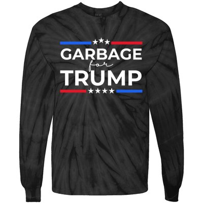 American Garbage For Trump 2024 Tie-Dye Long Sleeve Shirt