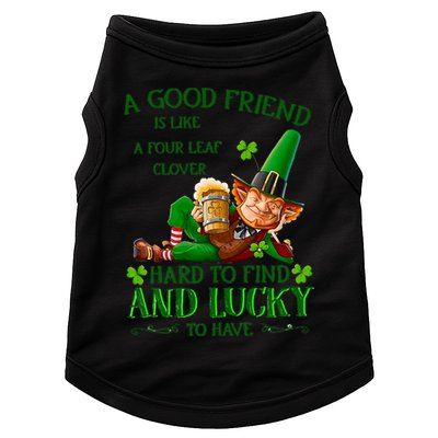 A Good Friend Is Like A Four Leaf Clover Patrick's Day Doggie Tank