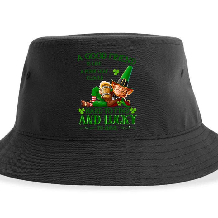 A Good Friend Is Like A Four Leaf Clover Patrick's Day Sustainable Bucket Hat