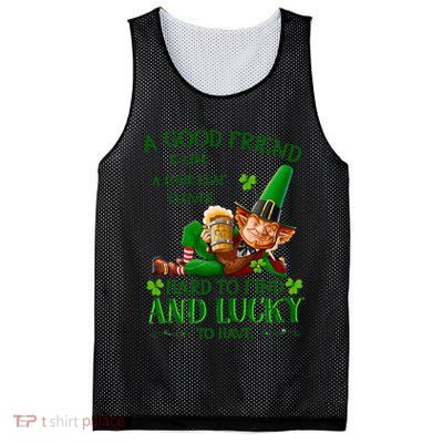 A Good Friend Is Like A Four Leaf Clover Patrick's Day Mesh Reversible Basketball Jersey Tank