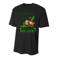 A Good Friend Is Like A Four Leaf Clover Patrick's Day Youth Performance Sprint T-Shirt