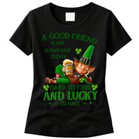 A Good Friend Is Like A Four Leaf Clover Patrick's Day Womens T-Shirt